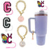 English Letter Butterfly Dust-proof Straw Cap Pendant Set for tumbler, Tumbler set Accessories